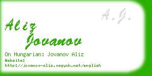 aliz jovanov business card